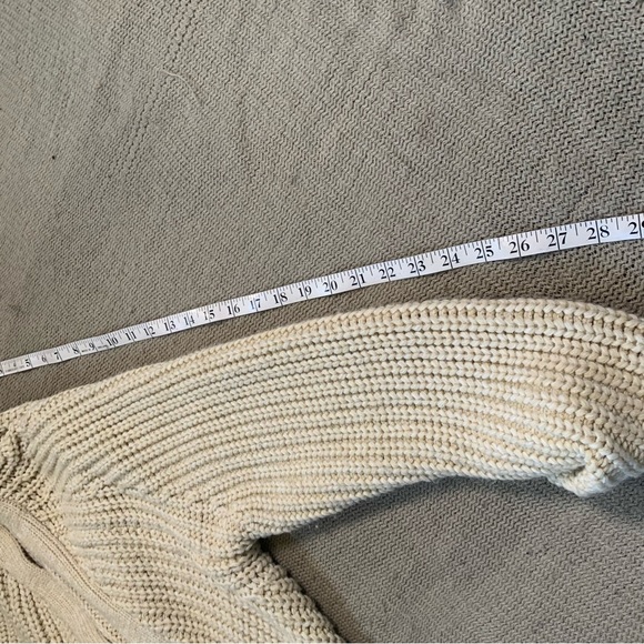 Chunky Knit Beige Long Sleeve Cardigan - Picture 14 of 16